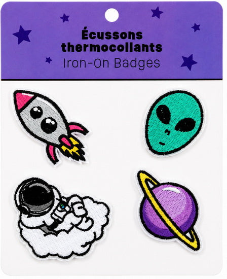 Ens. 4 Écussons Thermocollants - Espace