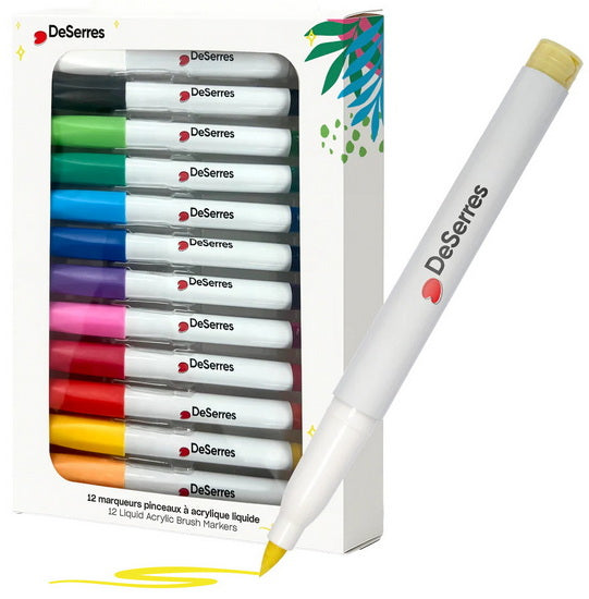 Ens. 12 marqueurs acryliques pinceaux