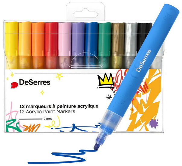 Set of 12 Acrylic Markers 2mm