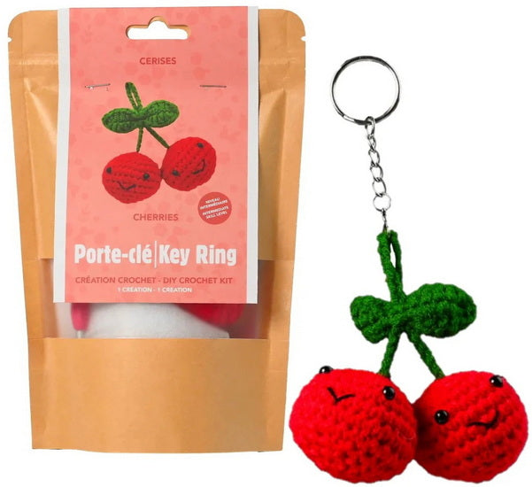Ens. portes clés crochet cerises