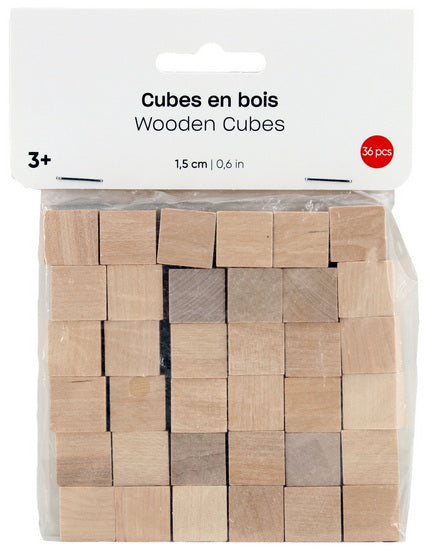 Ens.36 Cubes bois  0.15cm