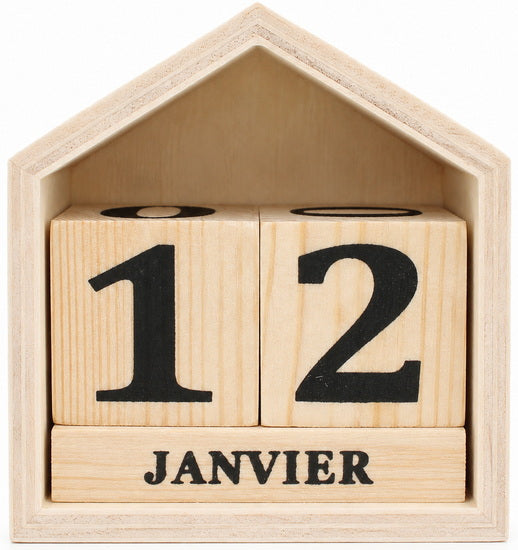 Calendrier perpétuel maisonnette bois VF
