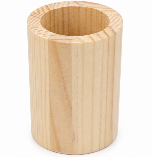Porte-crayon rond en bois