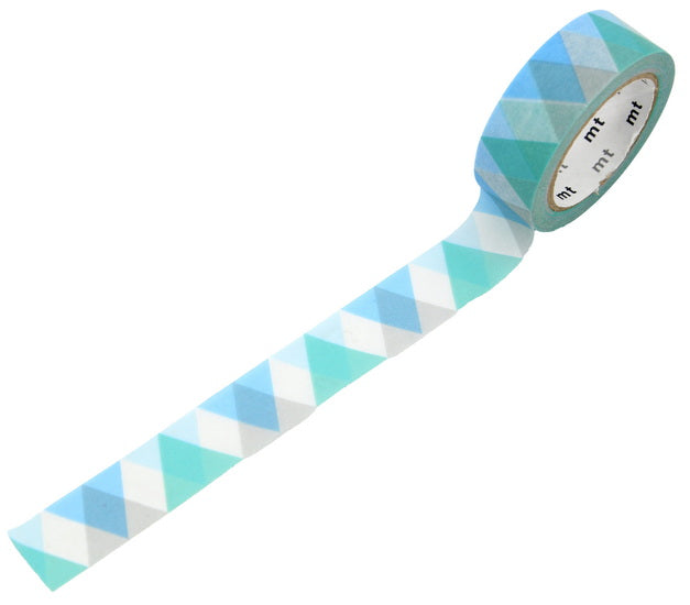 Ruban washi triangles bleus - 15mmx7m