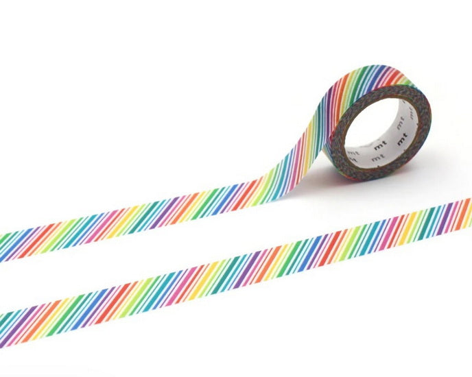 Washi Tape Rainbow Horizontal Stripes - 15mmx7m