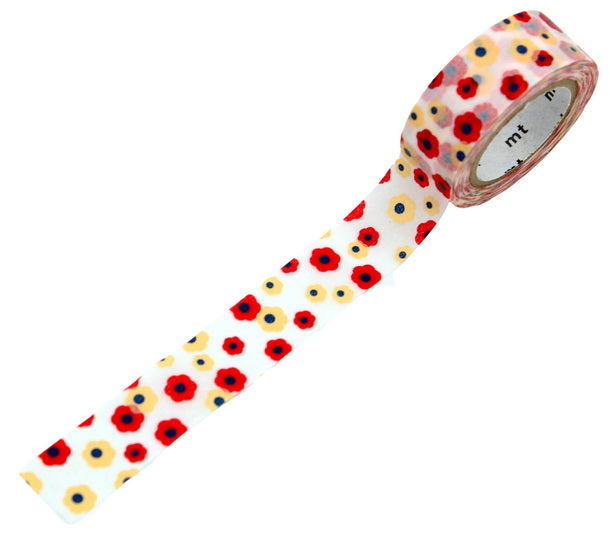 Washi Tape Flowers Pink and Yellow - 15mmx7m