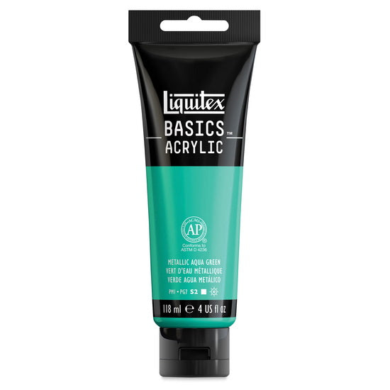 Peinture acrylique Basics métallique vert d'eau 118ml