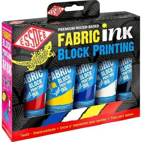 Set of 5 fabric block printing ink - 100ml
