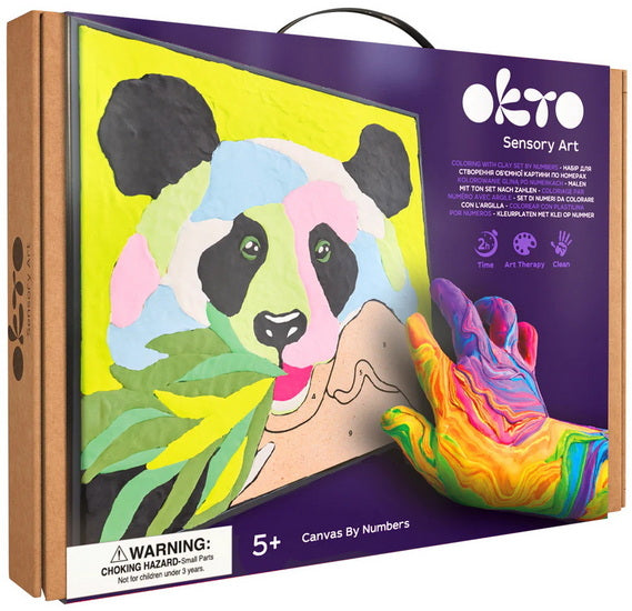 Coloriage par numéro avec argile  Panda