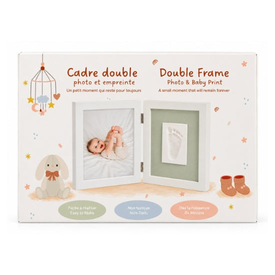 Ens. Cadre double empreinte bébé