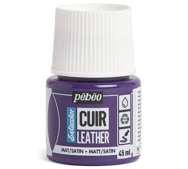 Peinture cuir violet aubergine 45ml