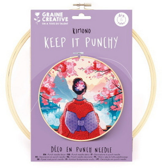 Ens. broderie au poinçoin Kimono