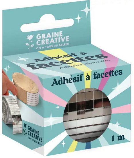 Miroir adhésif facettes argent 5mm