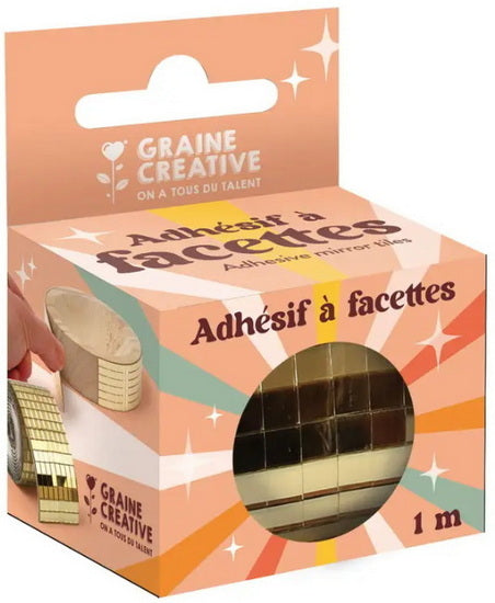 Miroir adhésif facettes or 5mm