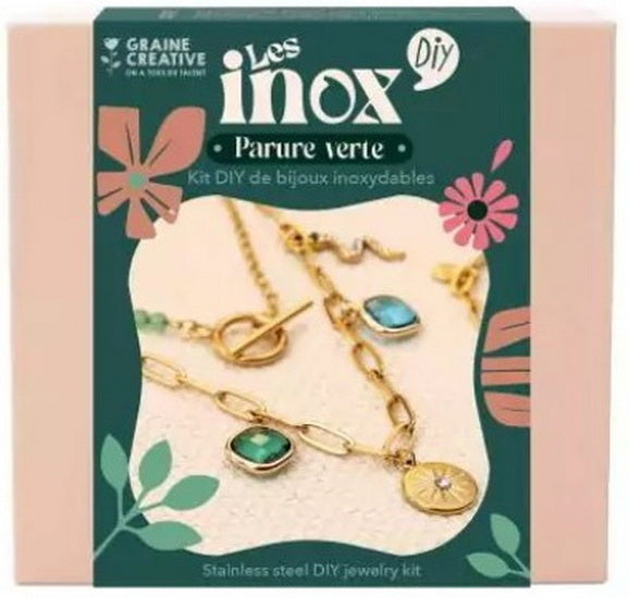 Stainless Steel Jewelry Kit Gold And Green