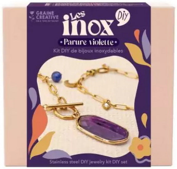 Stainless Steel Jewelry Kit Gold And Purple