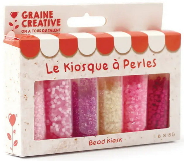 Set of Beads 6 Colors Strawberry Milkshake