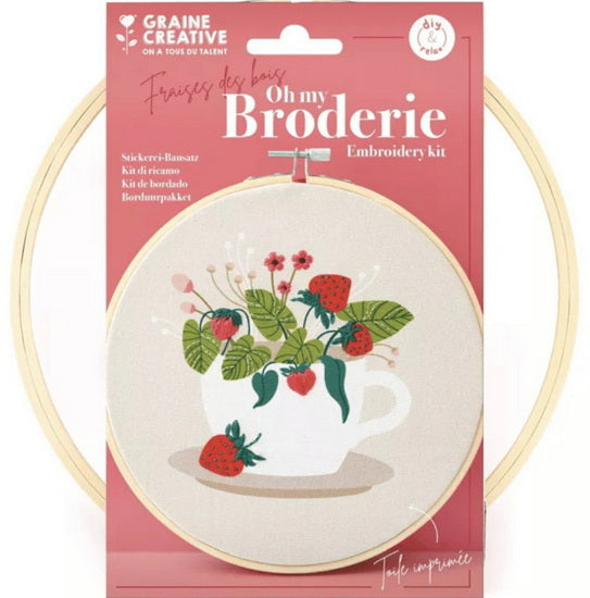 Ens. broderie fraise des bois