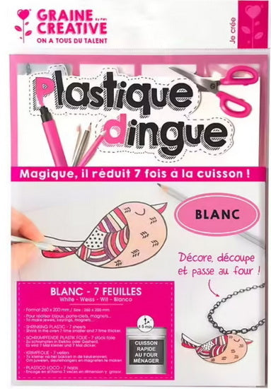 Set of 7 White Plastic Shrink Sheets - 262x202mm
