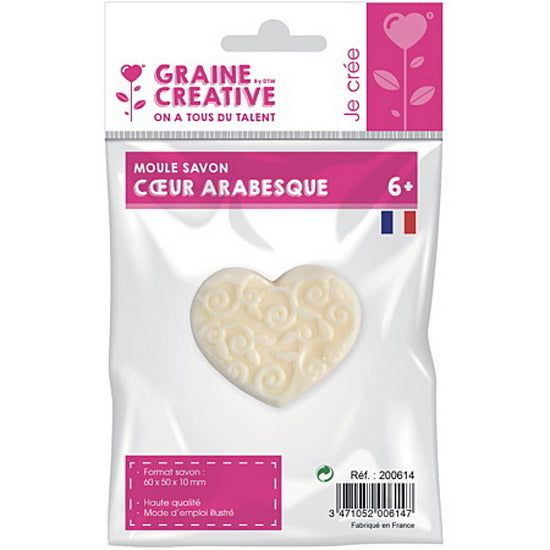 Mini moule savon coeur arabesque