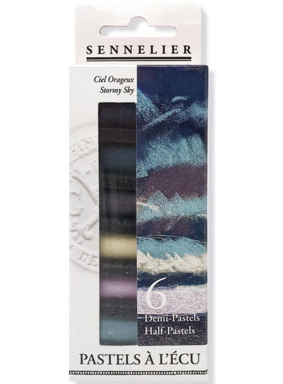 Ens. demi-pastels à l'écu ciel orageux - 6pcs