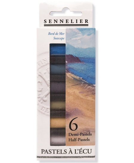 Ens. demi-pastels à l'écu bord de mer - 6pcs