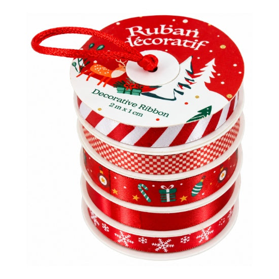 Set of 5 Red Ribbons