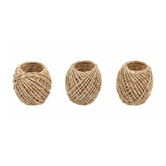 Set 3x20m Brown and Beige Raphia Strings