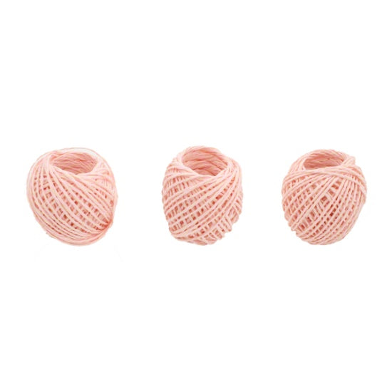 Ens.3 x20m Ruban de raphia Rose et Beige
