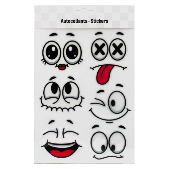 Autocollants visages amusants