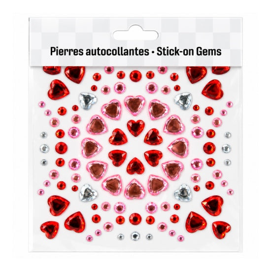 Pierres autocollantes cœurs