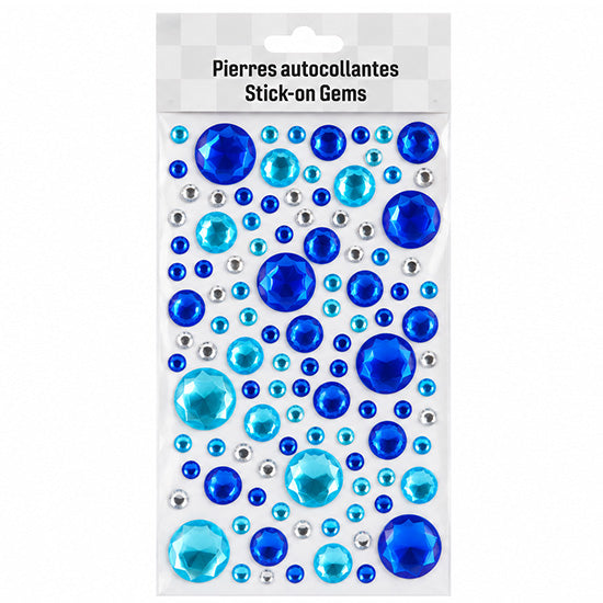 Pierres rondes autocollantes bleu