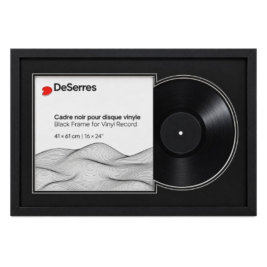 Cadre noir pour disque vinyle - 16x24po