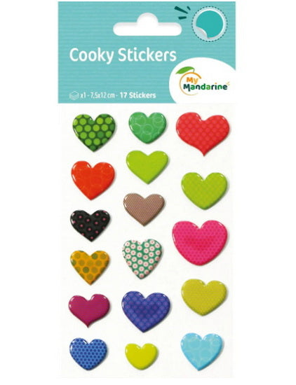Autocollants Cooky : Cœurs à motifs