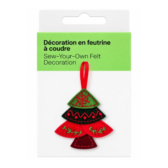 Décoration en feutrine à coudre sapin de Noël