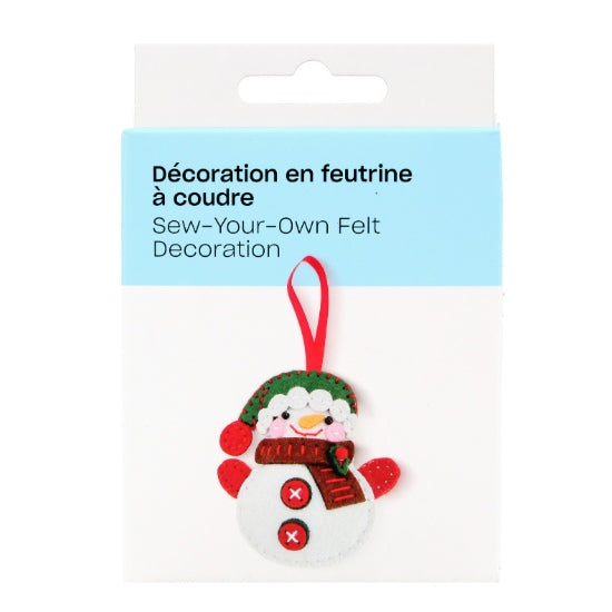 Décoration en feutrine à coudre bonhomme de neige
