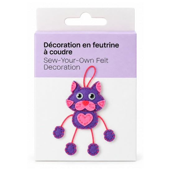 Décoration en feutrine à coudre chat