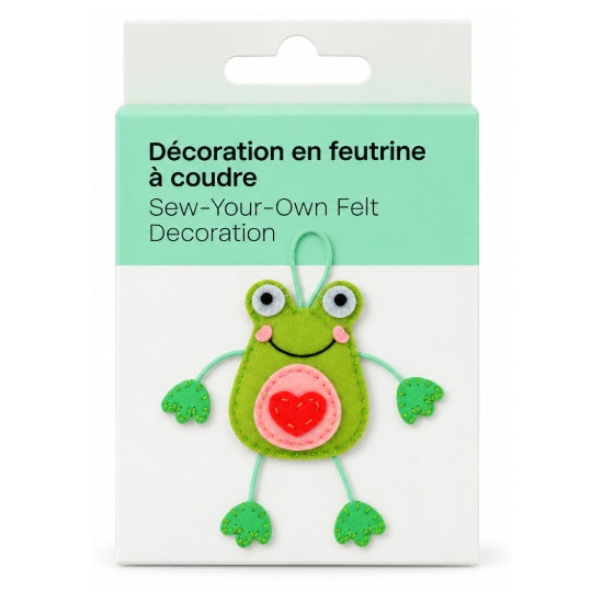 Décoration en feutrine à coudre grenouille