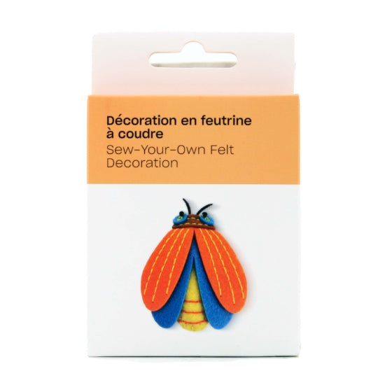 Décoration en feutrine à coudre insecte orange