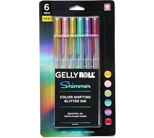 Ens. 6 stylos gel Gelly Roll Shimmer