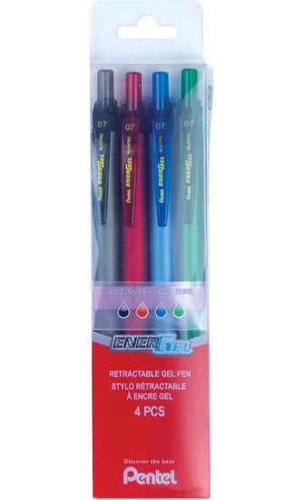 Ens. 4 stylos rétractables Energel
