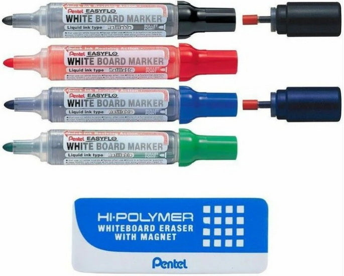 Set of White Board marker MW50 and Whiteboard Eraser 7pcs