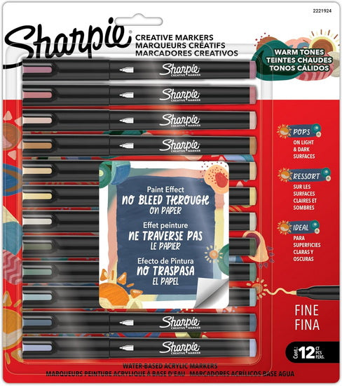 Set of 12 Creative Markers Sharpie warm Tones