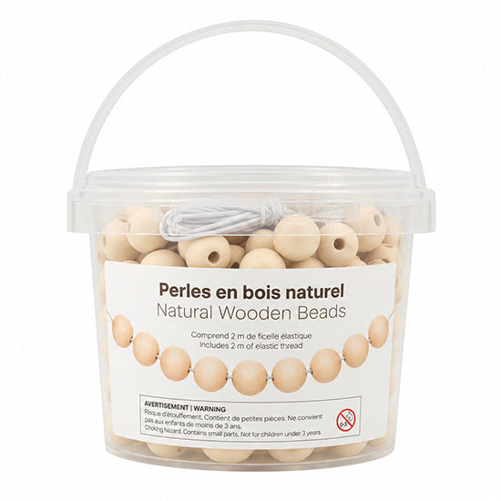 Perles en bois naturel 100g