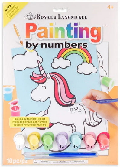 Peinture à numéros licornes et arc-en-ciel