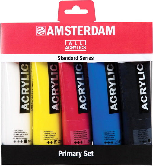 Ens. acryliques Amsterdam couleurs primaires -  5x120ml