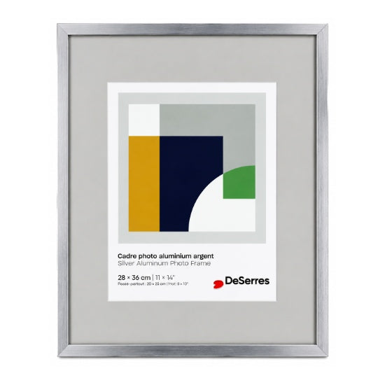 Cadre photo aluminium argent - 11x14 po pp 8x10 po