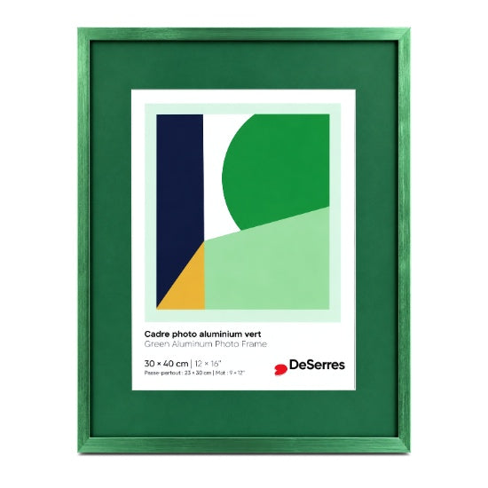 Cadre photo aluminium vert - 12x16 po pp 9x12 po