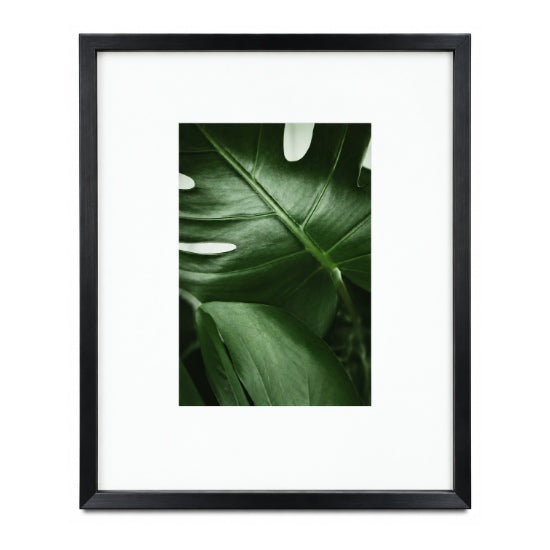 Cadre photo aluminium entre deux vitres noir - 8x10 po