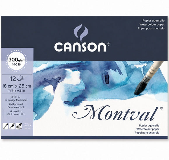 Papier aquarelle Canson Montval 200g - grain rugueux - 22x30po
